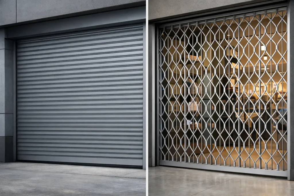 Roller Shutters vs Grilles for Businesses