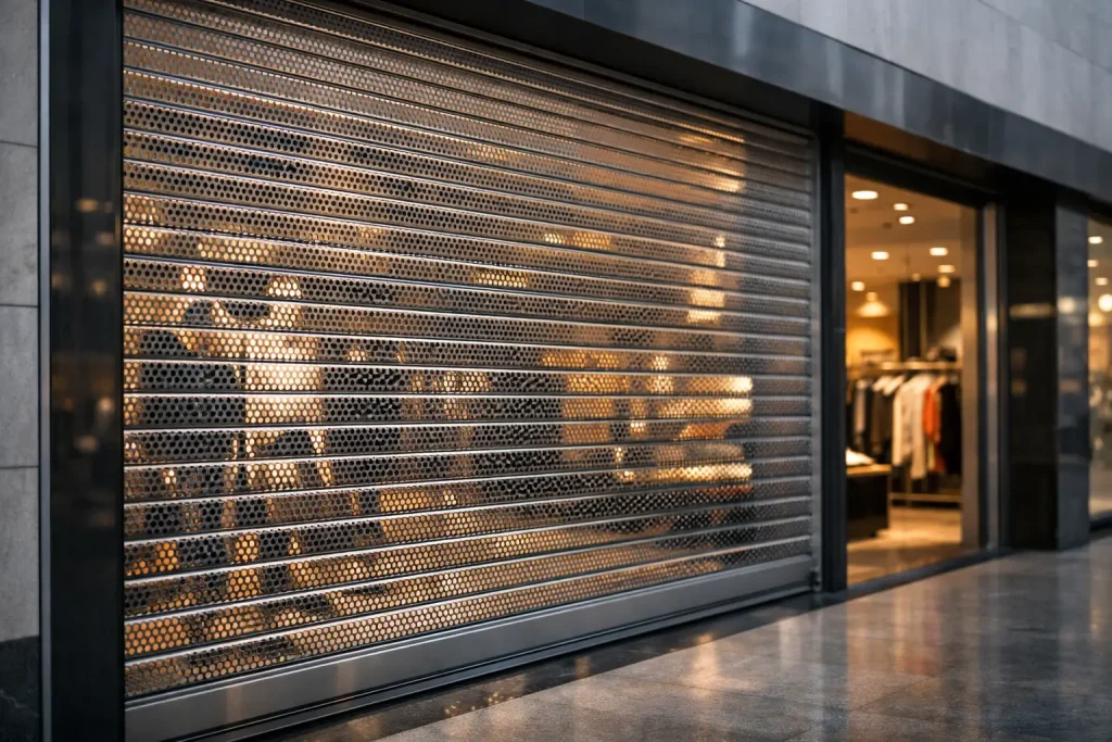 Perforated Roller Shutters for Modern Stores