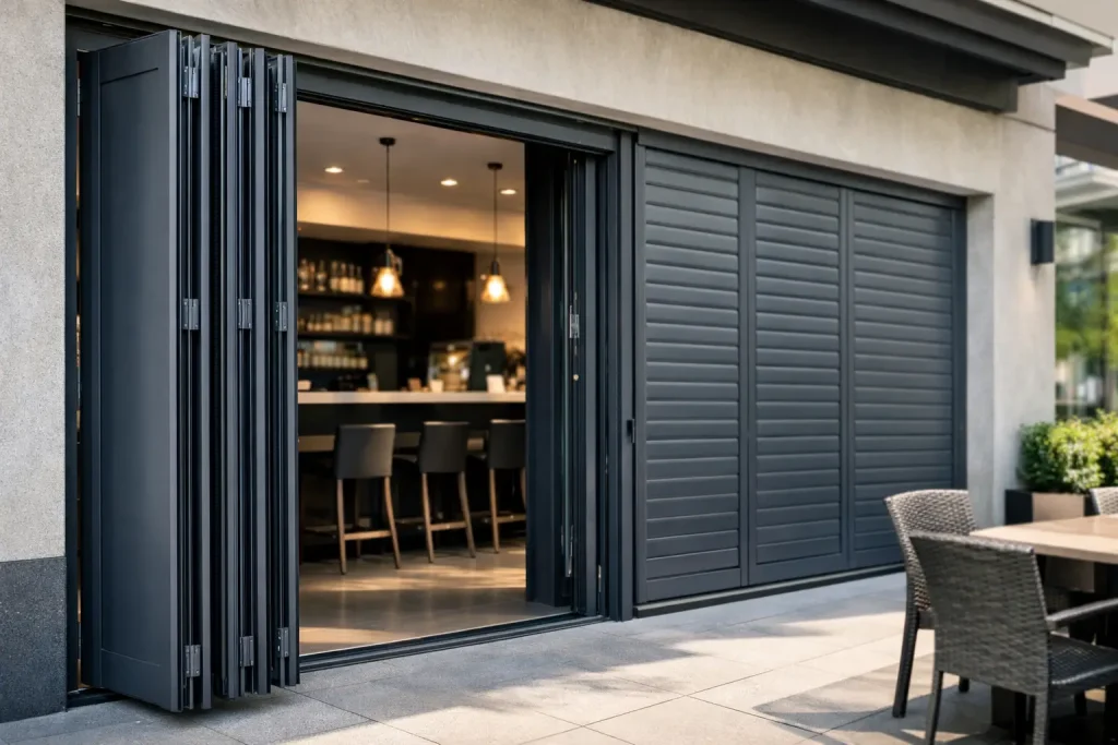 Slide and Fold Shutters for Business Use