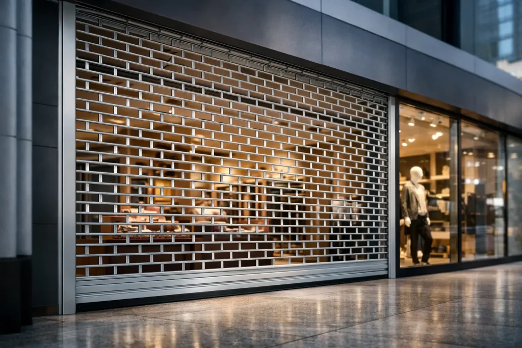 Roller Grille Shutters for Modern Storefronts